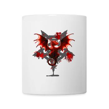 Drachen motive, pentagram muster, Blutflecken - Tasse - Weiß - Vorne