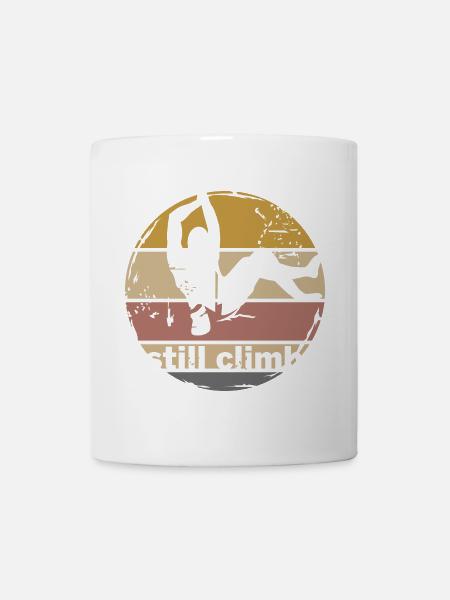 escalade rétro bloc symbole logo icône vintage - Mug blanc - blanc