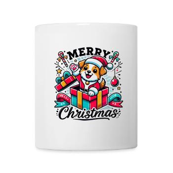 Dog Merry Christmas High Five 5 - Mug - white - Front