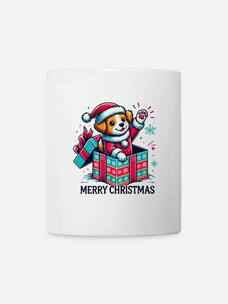 Dog Merry Christmas High Five 2 - Mug - white