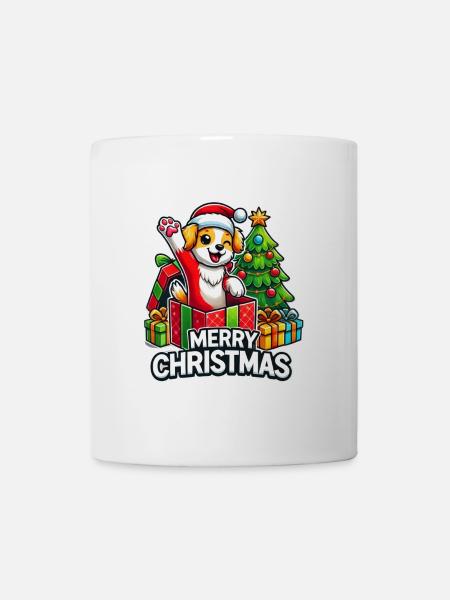 Dog Merry Christmas High Five 7 - Mug - white