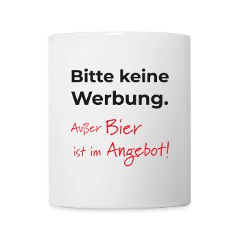 postkasten bitte keine werbung lustig bier angebot - Tasse - Weiß - Vorne