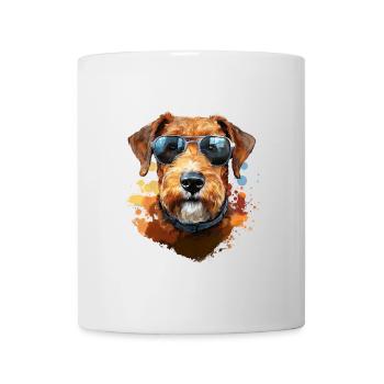 Airedale Terrier avec lunettes de soleil - Mug blanc - blanc - Devant