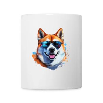 Akita Inu with sunglasses - Mug - white - Front