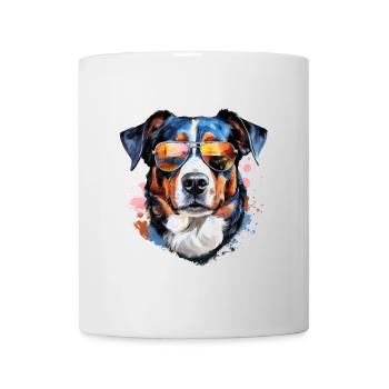 Appenzeller Mountain Dog with Sunglasses - Mug - white - Front