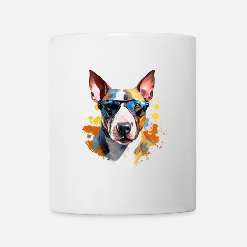 Bull terrier avec lunettes de soleil - Mug blanc - blanc
