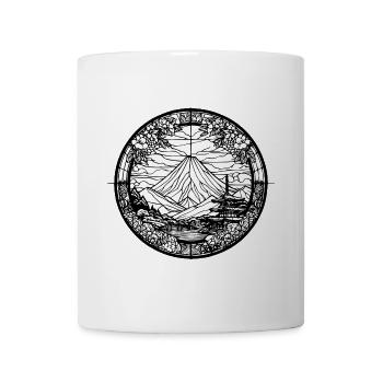 fuji noir blanc - Mug blanc - blanc - Devant