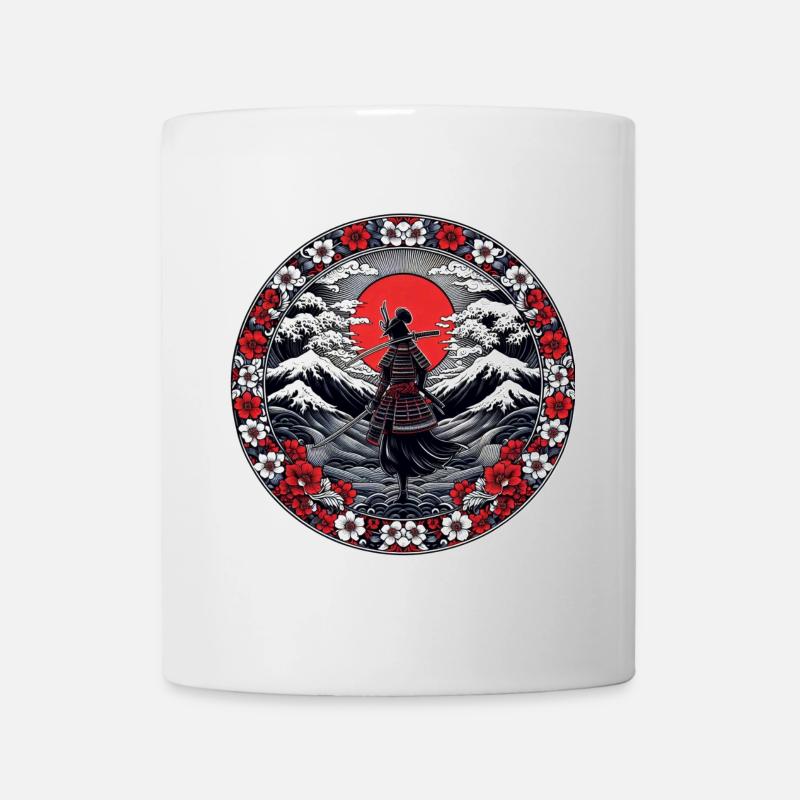 Ombre Samurai Girl Cherry Blossom - Mug - white