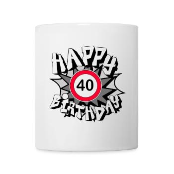 40.Birthday , Happy Birthday 40 (25) - Mug - white - Front
