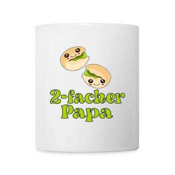 2. Kind - Zweifacher Papa Vater - Tasse - Weiß - Vorne