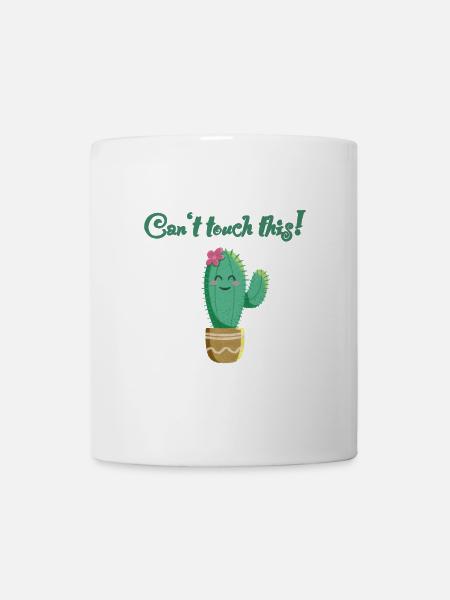 süßer Kaktus mit Spruch Can‘t touch this - Tasse - Weiß