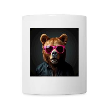 Ours brun rock n roll - Mug blanc - blanc - Devant
