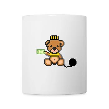 Pixel Bär Gefangener - Tasse - Weiß - Vorne