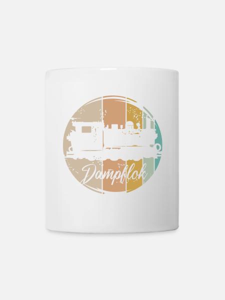 retro Dampflok Eisenbahn alte Lok vintage Symbol - Tasse - Weiß