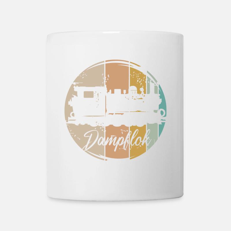 retro Dampflok Eisenbahn alte Lok vintage Symbol - Tasse - Weiß