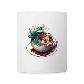 Meerjungfrau Nixe badet in Kaffee Geschenk - Tasse - Weiß - Vorne