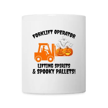 Halloween Ghost Forklift Operator Pumpkin Lifter - Mug blanc - blanc - Devant