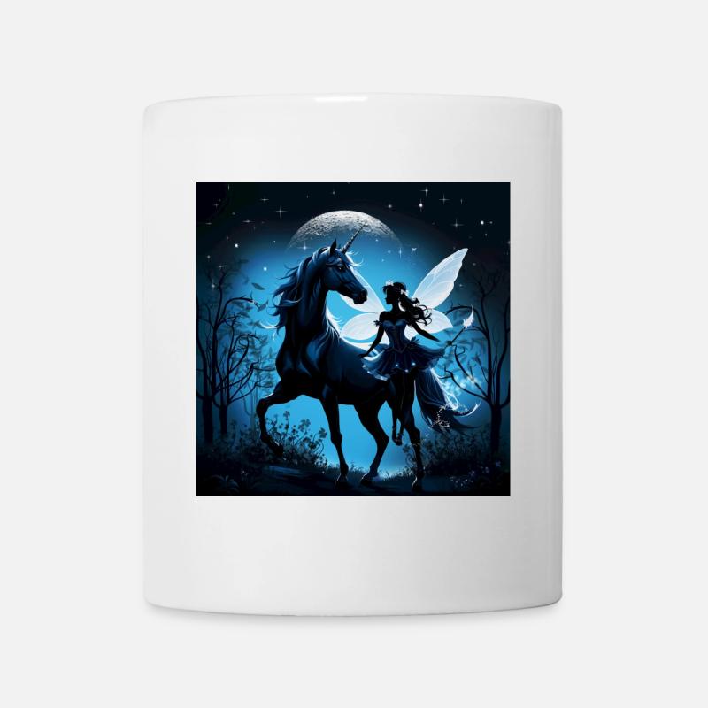 Die Fee und das Einhorn: Ein nächtliches Abenteuer. - Tasse - Weiß