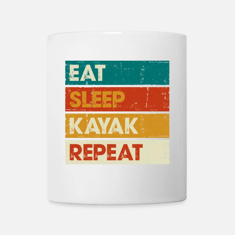 Eat Sleep Kayak Repeat - Mug - white