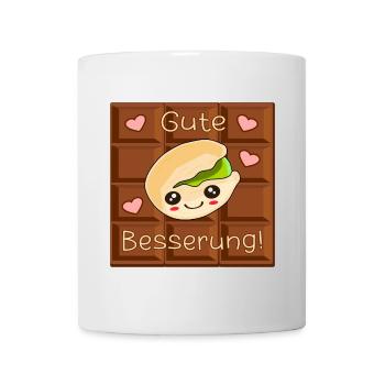 GUTE BESSERUNG WÜNSCHEN - PISTAZIEN SCHOKOLADE - Tasse - Weiß - Vorne