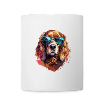 Cocker Spaniel avec lunettes de soleil - Mug blanc - blanc - Devant