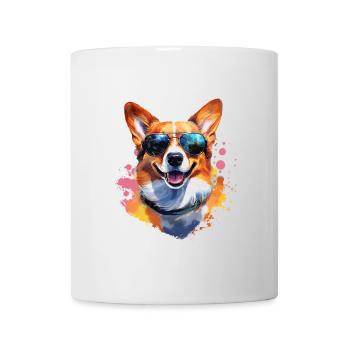 Corgie with sunglasses - Mug - white - Front