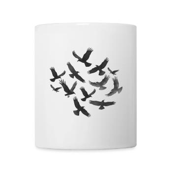 Vogelschwarm, gothic design, Animal prints - Tasse - Weiß - Vorne