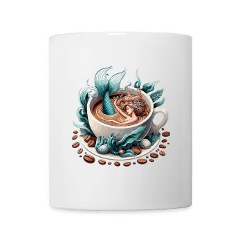 Meerjungfrau Nixe badet in Kaffee Geschenk - Tasse - Weiß - Vorne