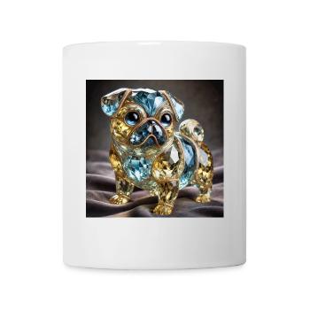 Luxury Crystal Dog Sculpture - Mug - white - Front