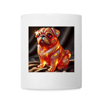 Farbexplosiver Bulldog Skulptur - Tasse - Weiß - Vorne