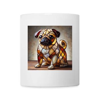Stained Glass Bulldog Decorative Figure - Mug - white - Front