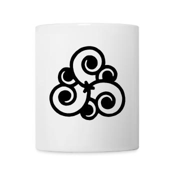 Schwarze Blume und Natur - Tasse - Weiß - Vorne