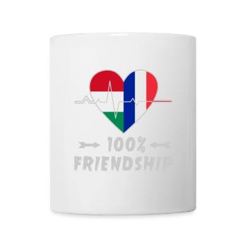 Ungarn und Frankreich 100% Freundschaft - Tasse - Weiß - Vorne