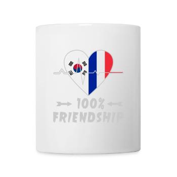 South Korea and France 100% friendship - Mug - white - Front