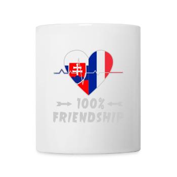 Slowakei und Frankreich 100% Freundschaft - Tasse - Weiß - Vorne