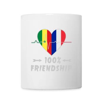 100 % amitié entre le Sénégal et la France - Mug blanc - blanc - Devant