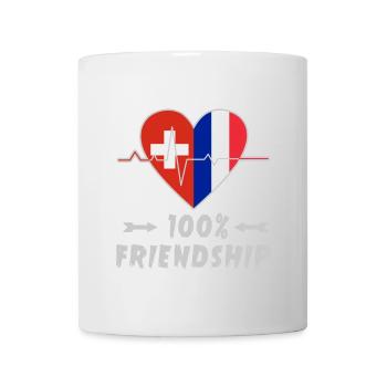 100 % amitié entre la Suisse et la France - Mug blanc - blanc - Devant