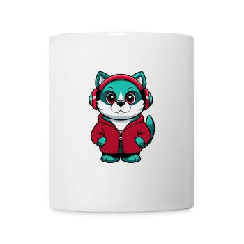 Aigle Chat Race Dessin Animé Kawaii Animal Pet - Mug blanc - blanc - Devant