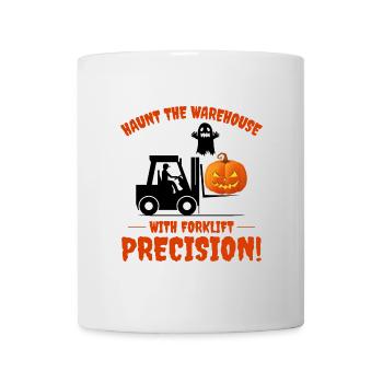 Halloween Ghost Forklift Operator Pumpkin Funny - Mug - white - Front