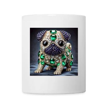 Chemise exclusive au design carlin - Mug blanc - blanc - Devant