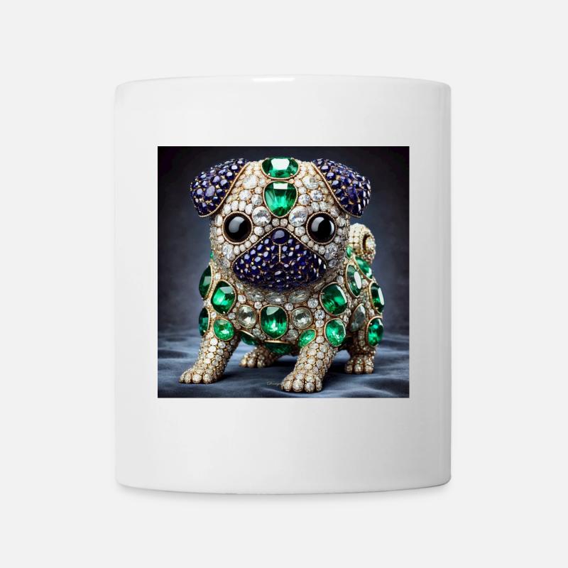 Chemise exclusive au design carlin - Mug blanc - blanc