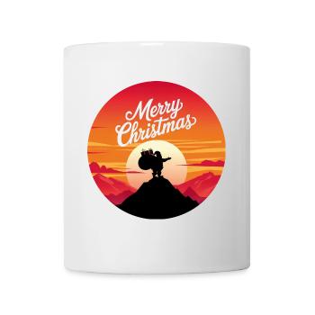 Weihnachtsmann auf dem Berg Merry Christmas - Tasse - Weiß - Vorne