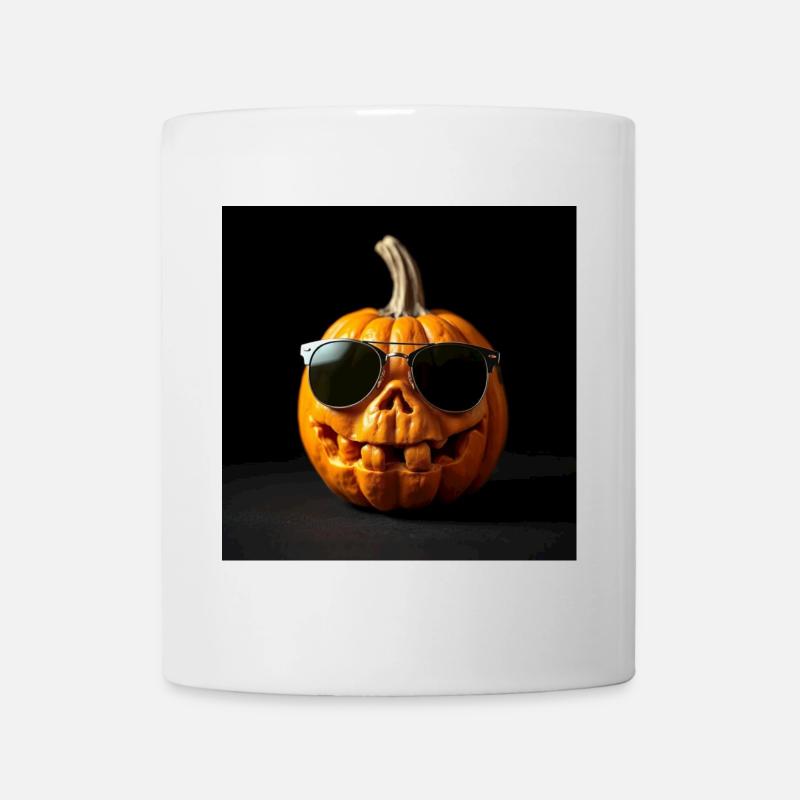 Citrouille avec lunettes de soleil - Mug blanc - blanc