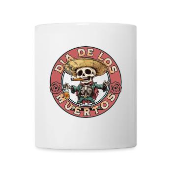 Dia De Los Muertos Totenkopf Totenschädel Tequilla - Tasse - Weiß - Vorne