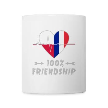 100 % amitié entre la Pologne et la France - Mug blanc - blanc - Devant