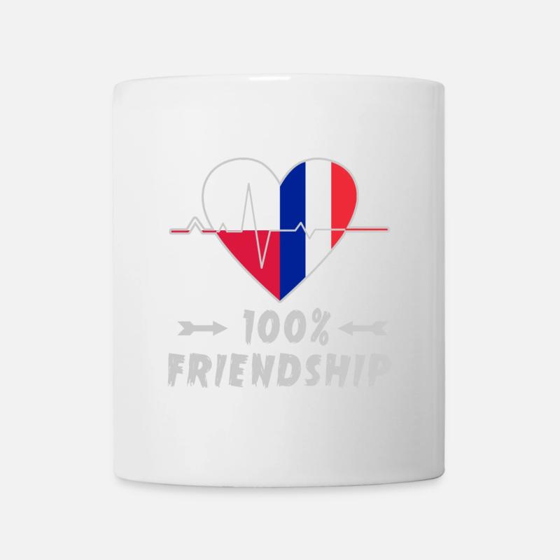 100 % amitié entre la Pologne et la France - Mug blanc - blanc