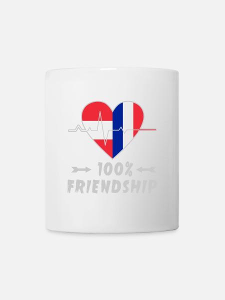 Austria and France 100% friendship - Mug - white