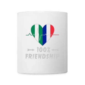 Nigeria und Frankreich 100% Freundschaft - Tasse - Weiß - Vorne
