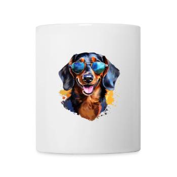 Dachshund with sunglasses - Mug - white - Front