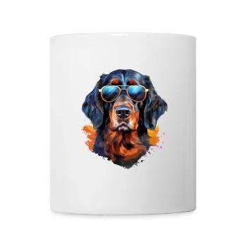 Gordon Setter avec lunettes de soleil - Mug blanc - blanc - Devant